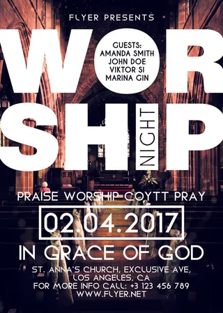 礼拜夜海报PSD素材