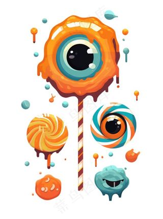 糖果万圣节不给糖果就捣蛋插画免抠
