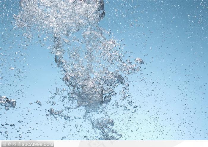 清纯水韵-蓝色的水纹的密集的气泡