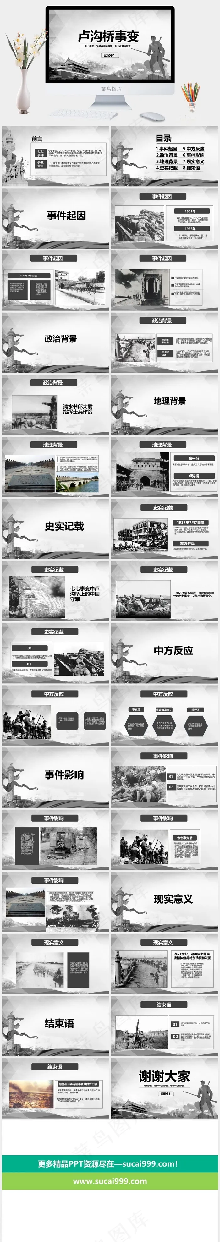 近代史历史PPT模板ppt模版