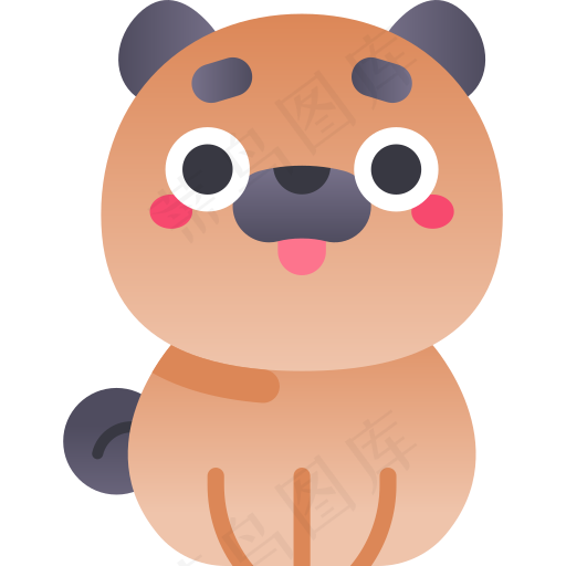 卡通小狗元素图标免扣