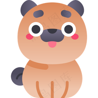 卡通小狗元素图标免扣