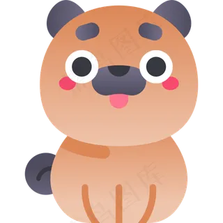 卡通小狗元素图标免扣