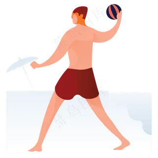 沙滩球人物免抠图 沙滩球人物免抠图