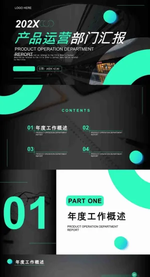 简约风产品运营部门工作汇报预览图