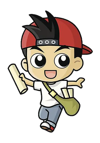 卡通送信人人物简笔画