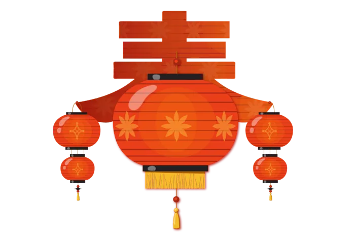 春节灯笼喜庆装饰字免扣装饰素材