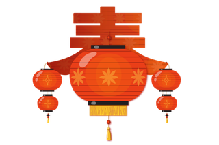 春节灯笼喜庆装饰字免扣装饰素材