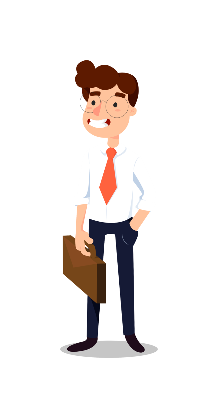 商务人士 站立笑着看资料