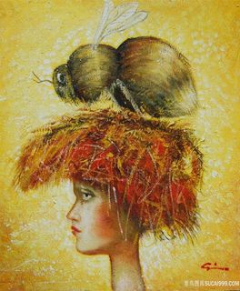 蜜蜂女士肖像艺术挂画