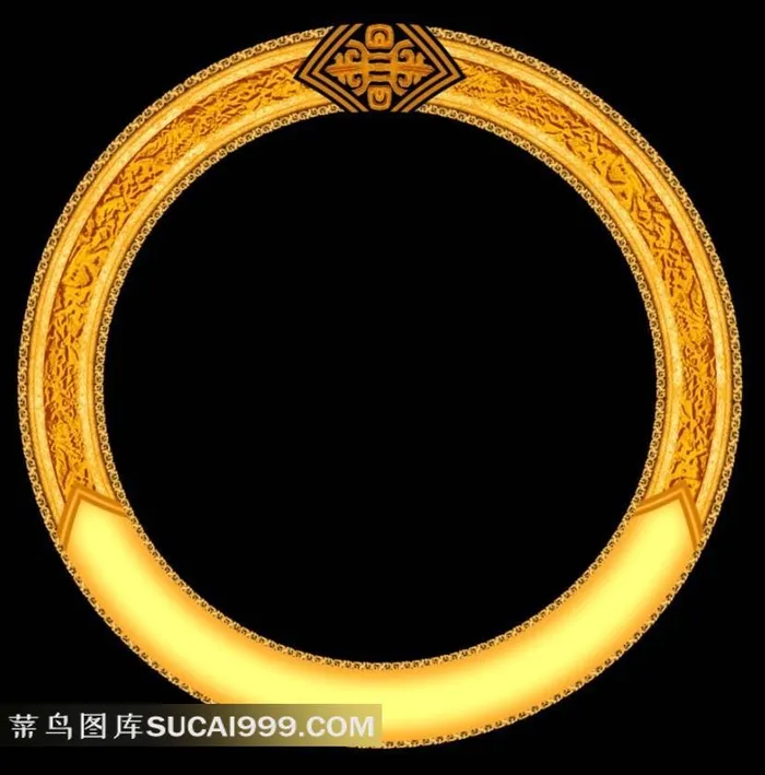 中国古典龙纹金色圆环
