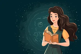 手里抱着书本的教师卡通插画背景