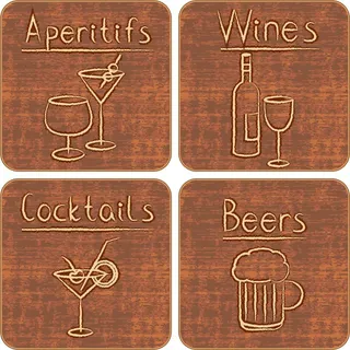 免抠复古线稿餐饮标签