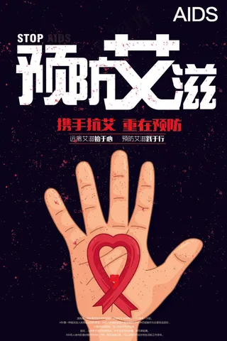 艾滋病海报宣传图
