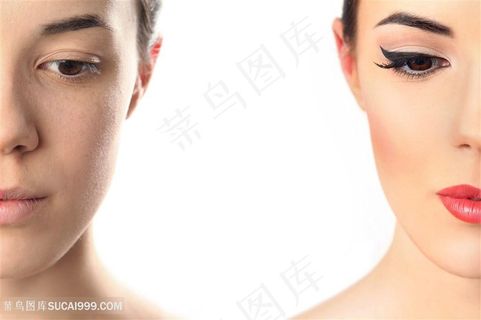 化妆与不化妆对比图