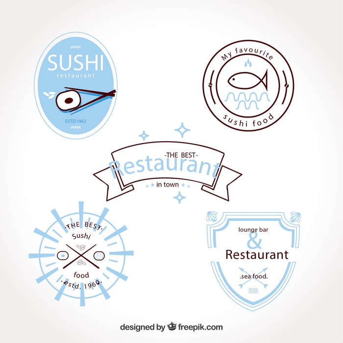 免抠餐馆标签矢量