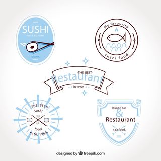 免抠餐馆标签矢量