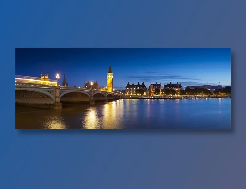 钟塔拱桥欧洲风景画