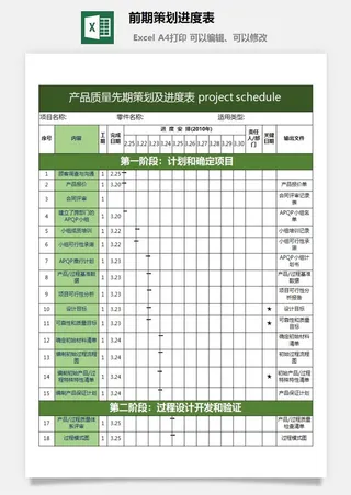 前期策划进度表