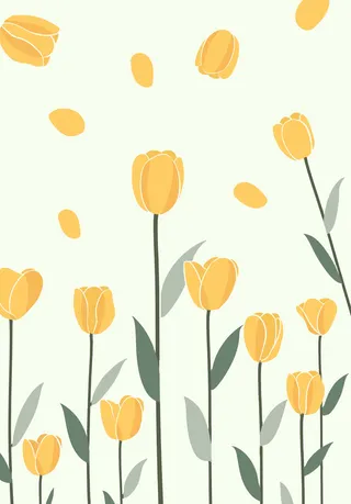 简约创意花卉清新郁金香海报插画