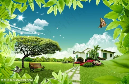 自然草地美景韩式自然背景 自然草地美景韩式自然背景