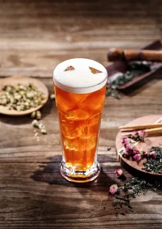 红茶奶盖摄影图片素材