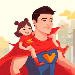 超人爸爸和孩子背景