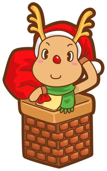 圣诞老人驯鹿 PNG免抠(375x600)