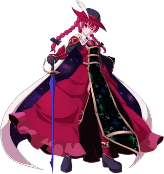 马尾辫剑客女孩素材卡通人物