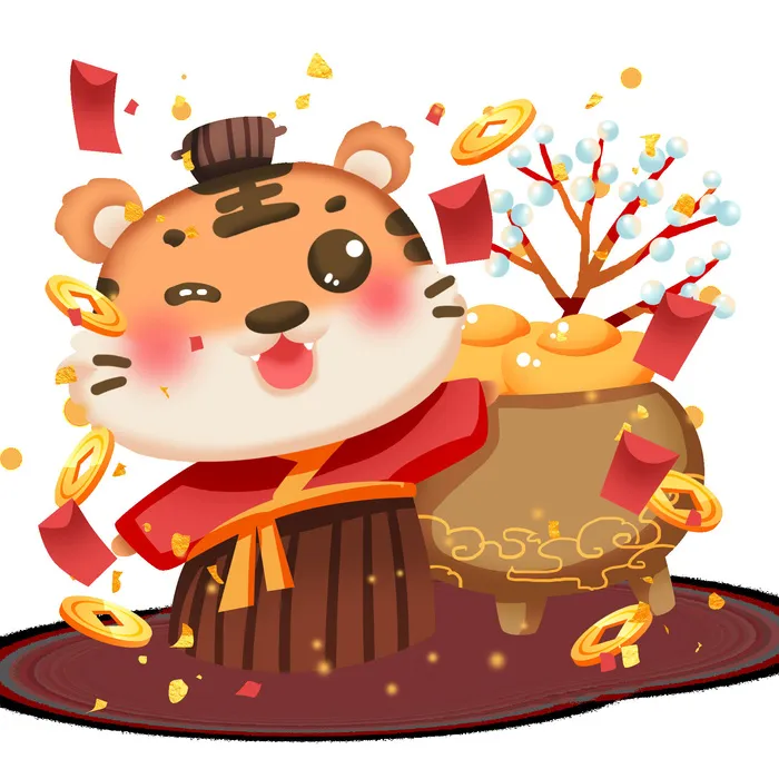 可爱2022年虎年吉祥物卡通形象新年海报元素AI矢量图PSD分层设计素材psd模版下载