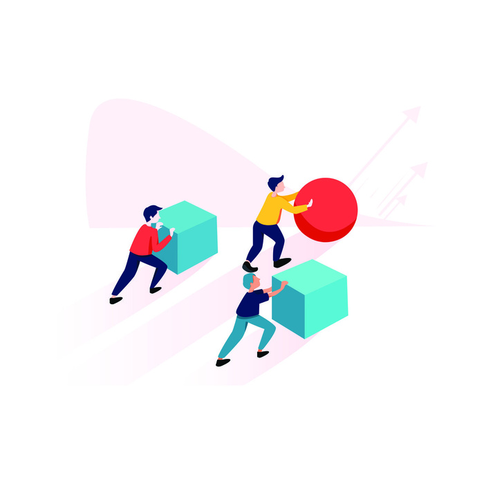 扁平化人物场景办公互联网等距ai矢量设计网页海报UI素材插画