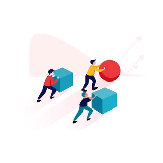 扁平化人物场景办公互联网等距ai矢量设计网页海报UI素材插画