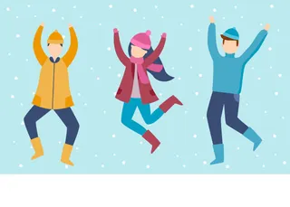 冬天服饰服装冬装穿冬装保暖冬季卡通人物男女装Ai矢量图片素材