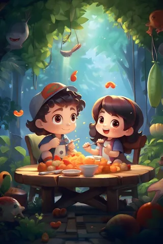 儿童孩子冒险聚会玩耍插画海报素材背景