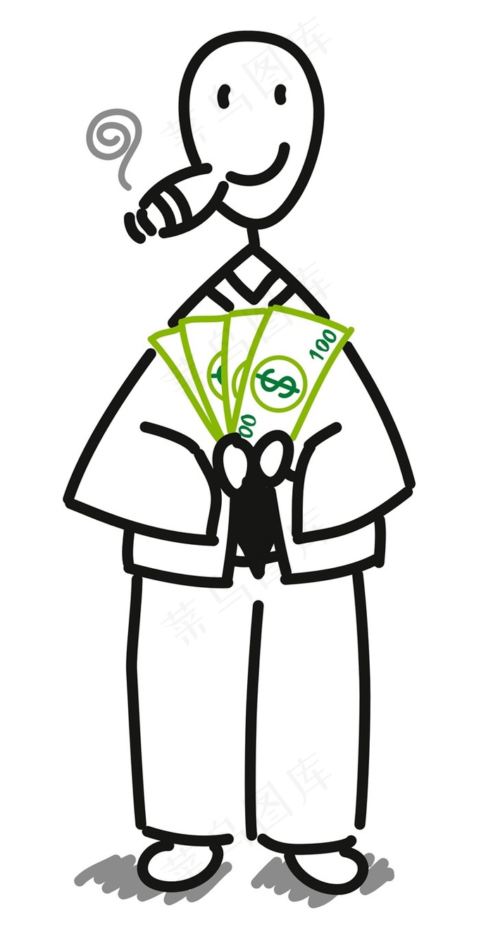 叼着烟的有钱老板