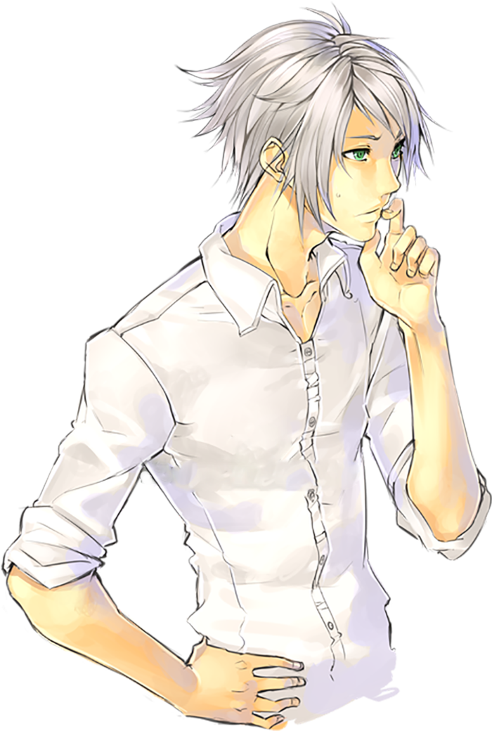 思考男孩素材卡通简笔人物线条画