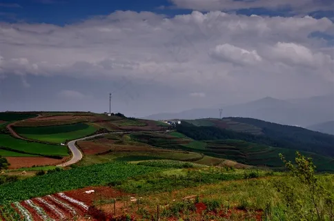 云南东川红土地风景摄影图
