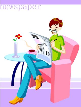 紫色卡通风素材图片矢量图人物58