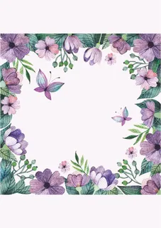 紫色花朵植物相框