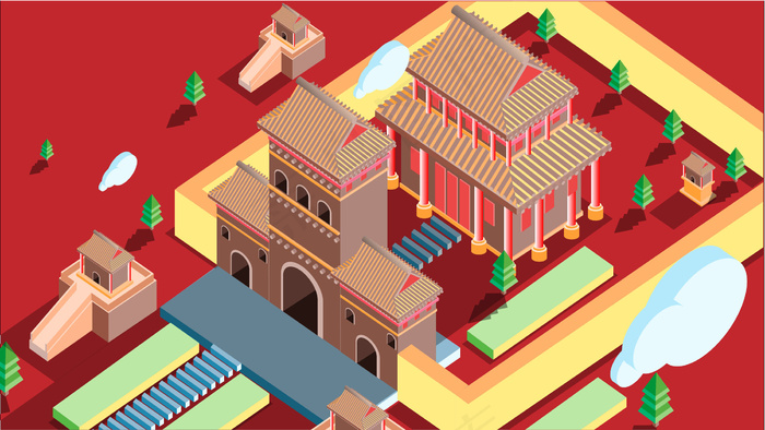 古风建筑插画