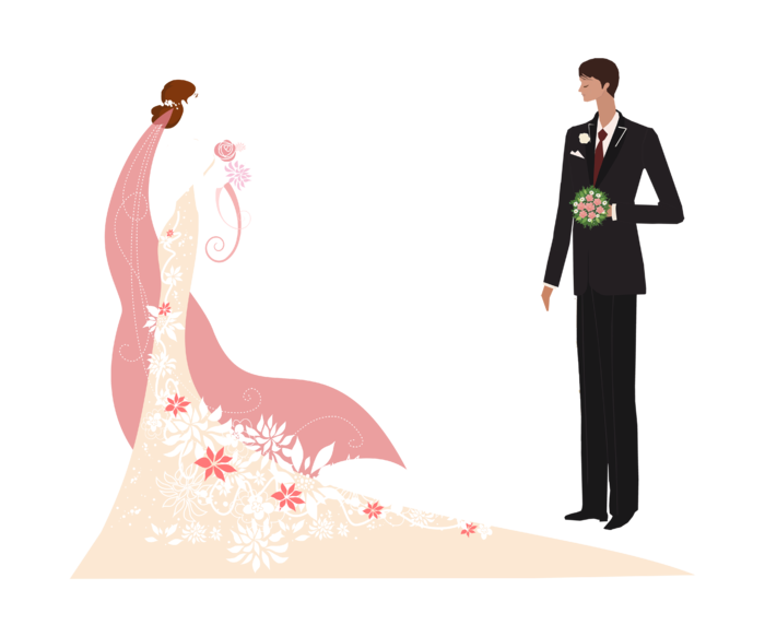 婚纱卡通人物婚礼白纱结婚婚纱摄影手绘