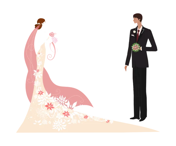 婚纱卡通人物婚礼白纱结婚婚纱摄影手绘