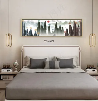 轻奢晶瓷装饰画客厅沙发背景墙卧室床头挂画酒店样板间房间模型现代抽象风