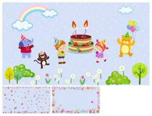 动态卡通庆祝生日PPT模板预览图
