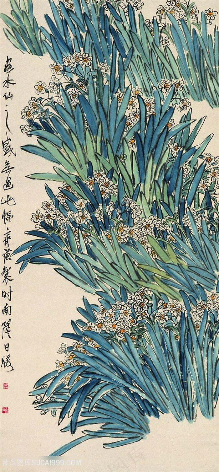齐白石水仙国画图片