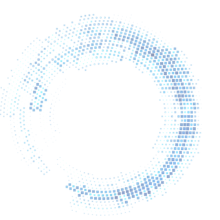 蓝色圆形卡通科技kv主视觉