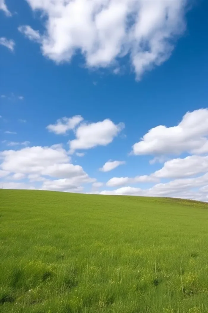 春天的蓝天白云草原很美背景图(3584x5376)
