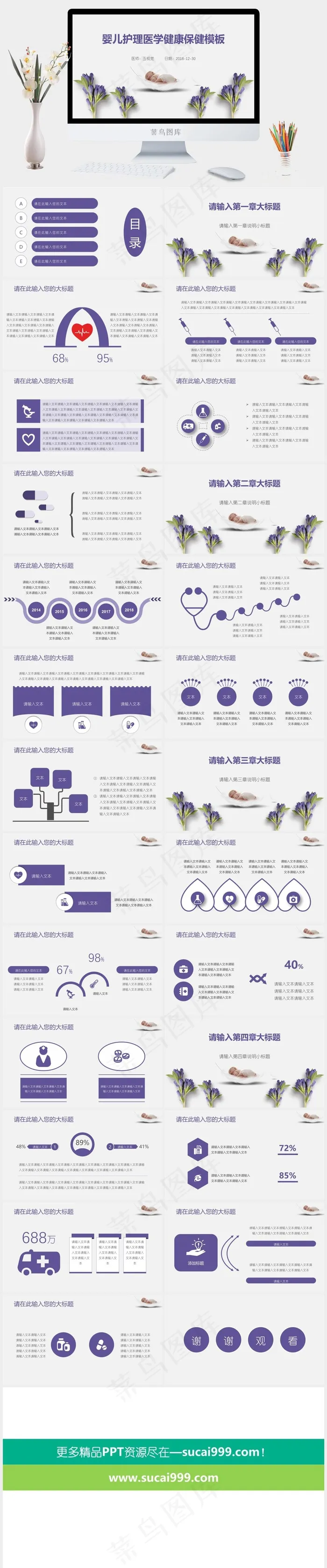 母婴护理PPT模板ppt模版
