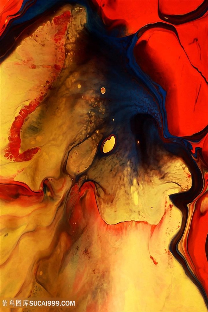 时尚水墨水彩抽象艺术画