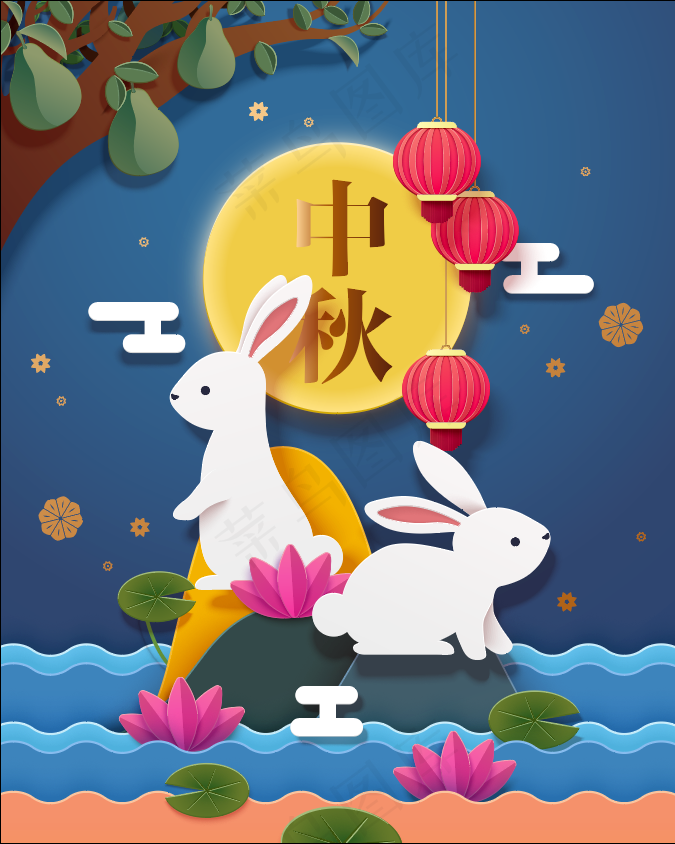 中秋海报中秋元素ai矢量模版下载